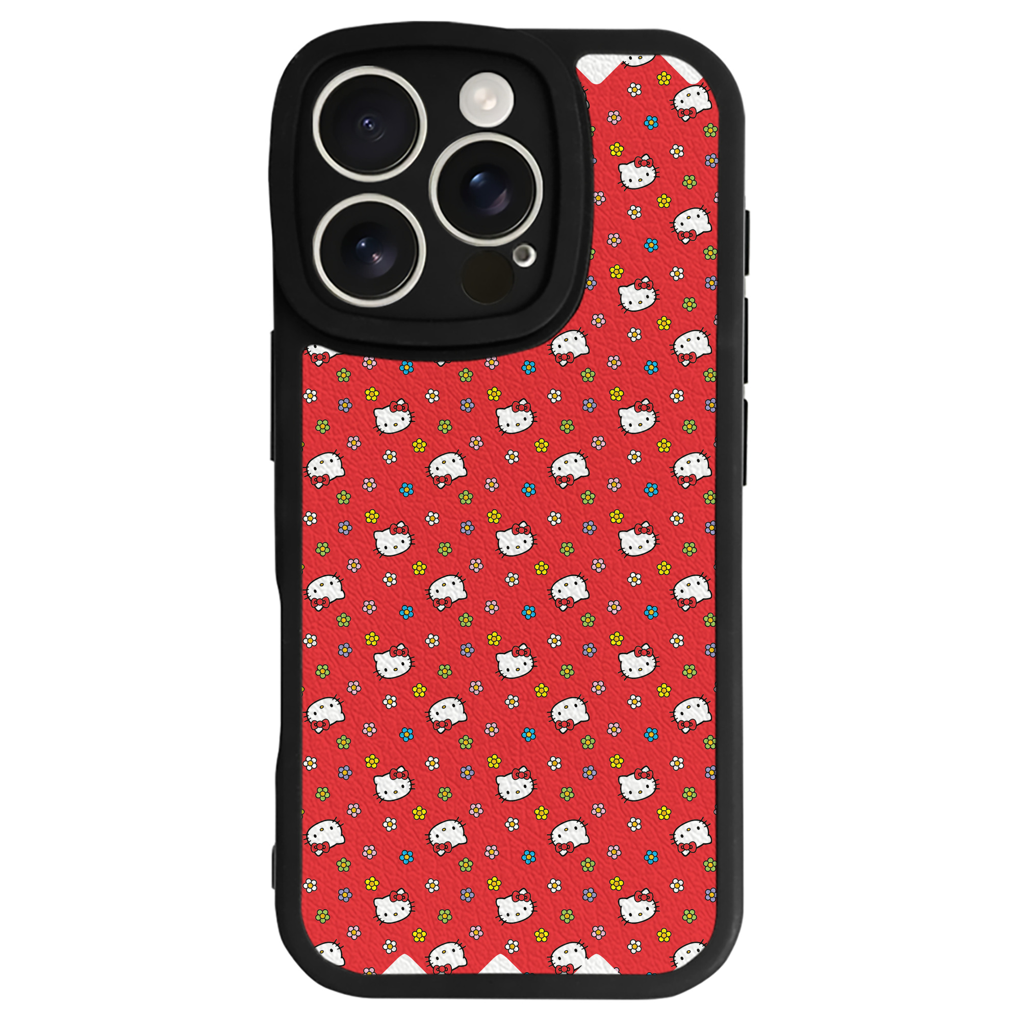 （画像用） Hello Kitty ハローキティ 【iPhone 16シリーズ対応】シリコンスマホケース（レザー調） 材質：シリコン